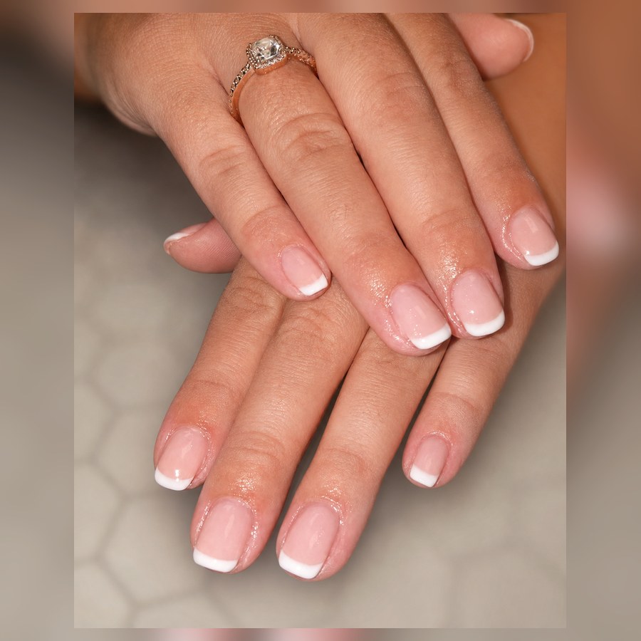 Classic French BIAB nails by LM Beauty in Kilmarnock